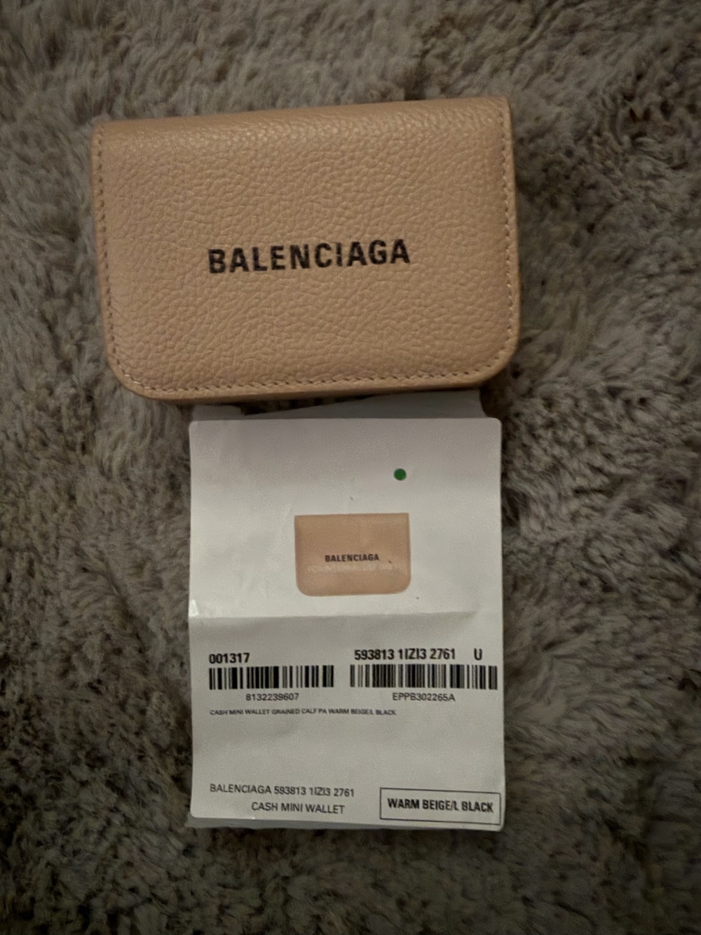 Balenciaga Beige Cash Mini Wallet